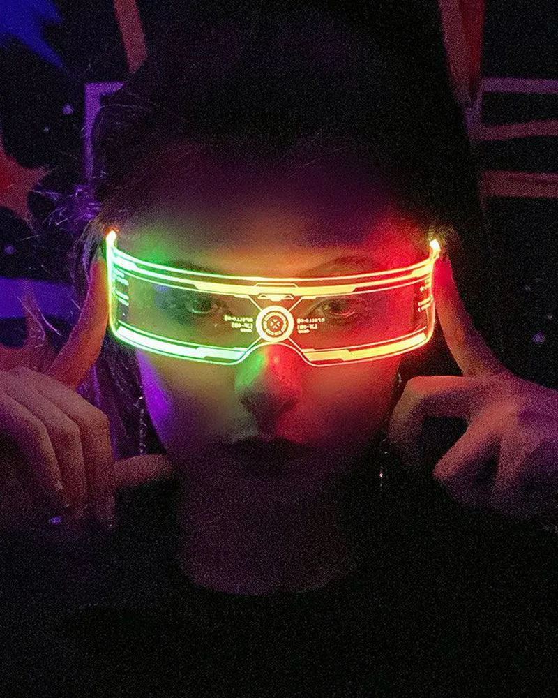 Cyberpunk Glowing Light Up Party LED Glasses