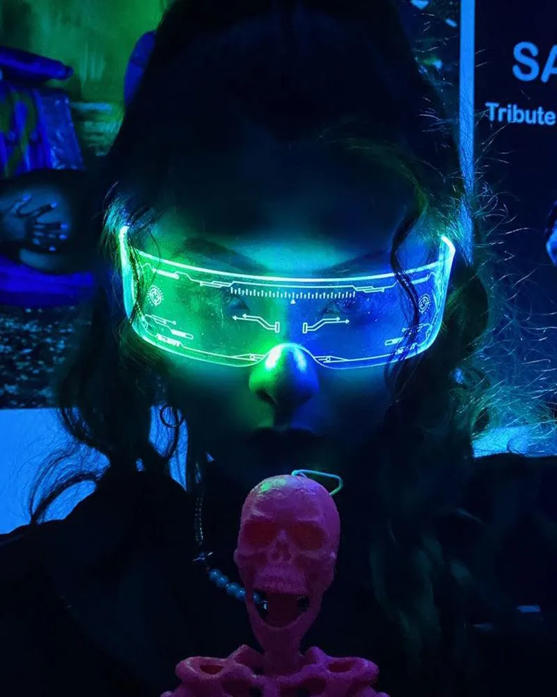 Cyberpunk Glowing Light Up Party LED Glasses