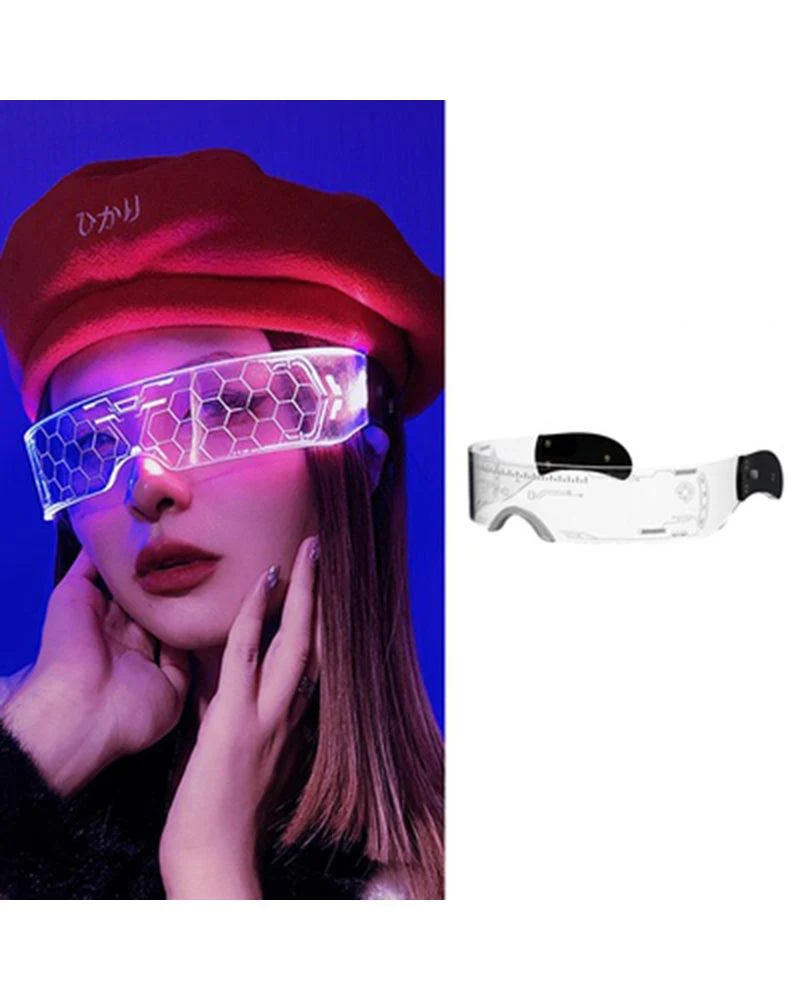 Cyberpunk Glowing Light Up Party LED Glasses