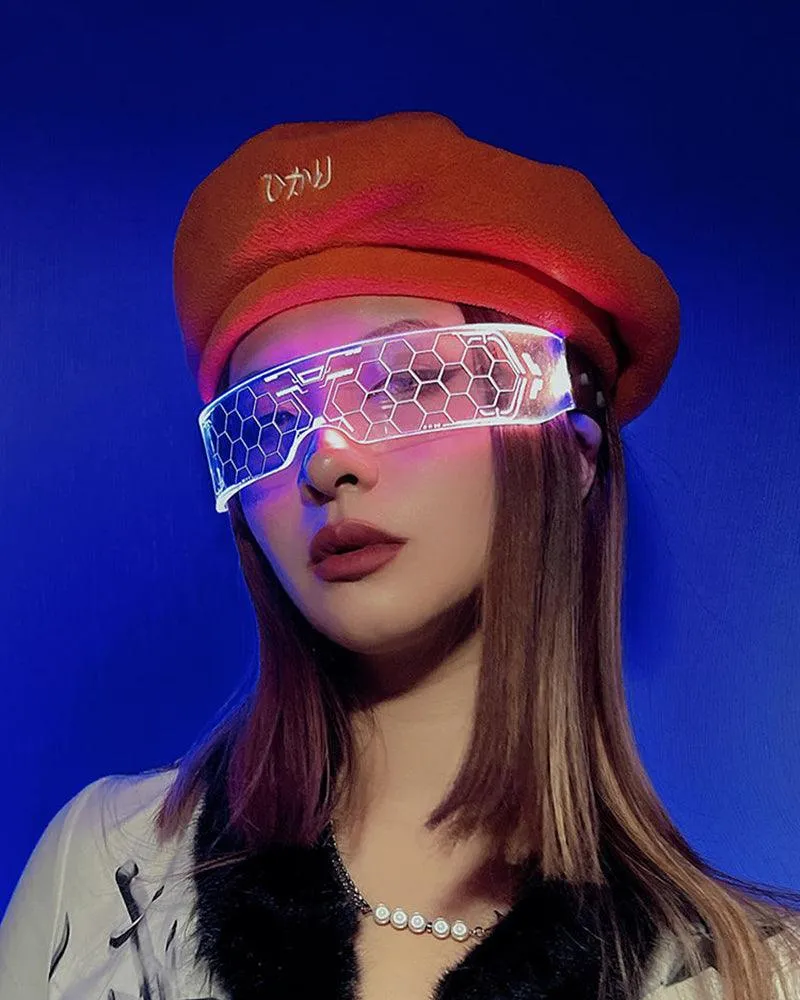 Cyberpunk Glowing Light Up Party LED Glasses