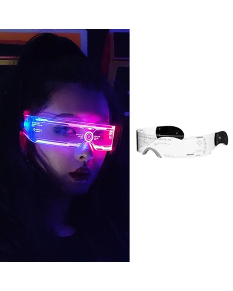 Cyberpunk Glowing Light Up Party LED Glasses