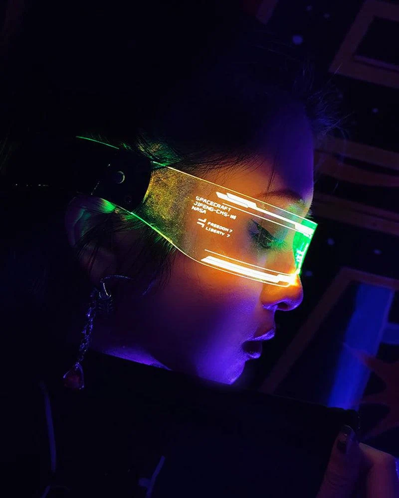 Cyberpunk Glowing Light Up Party LED Glasses