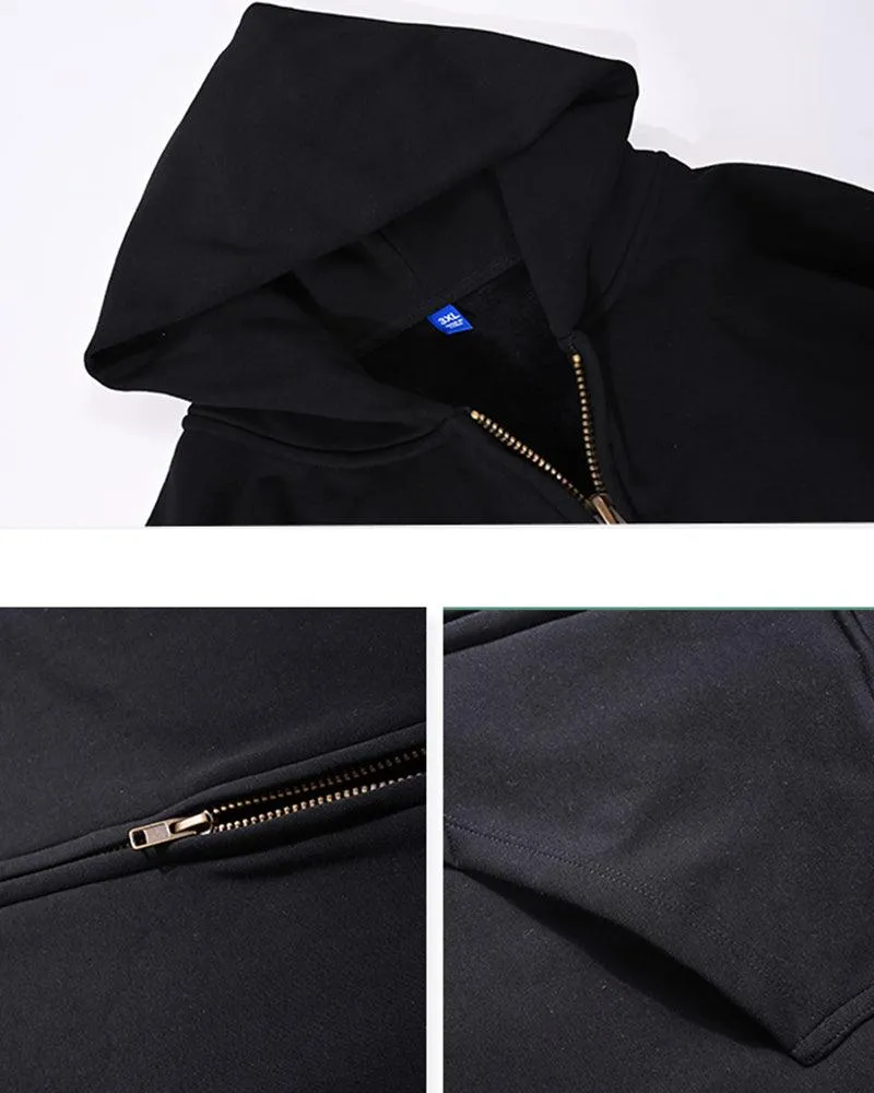 Oversize Streetwear Smiley Zip Up Hoodie