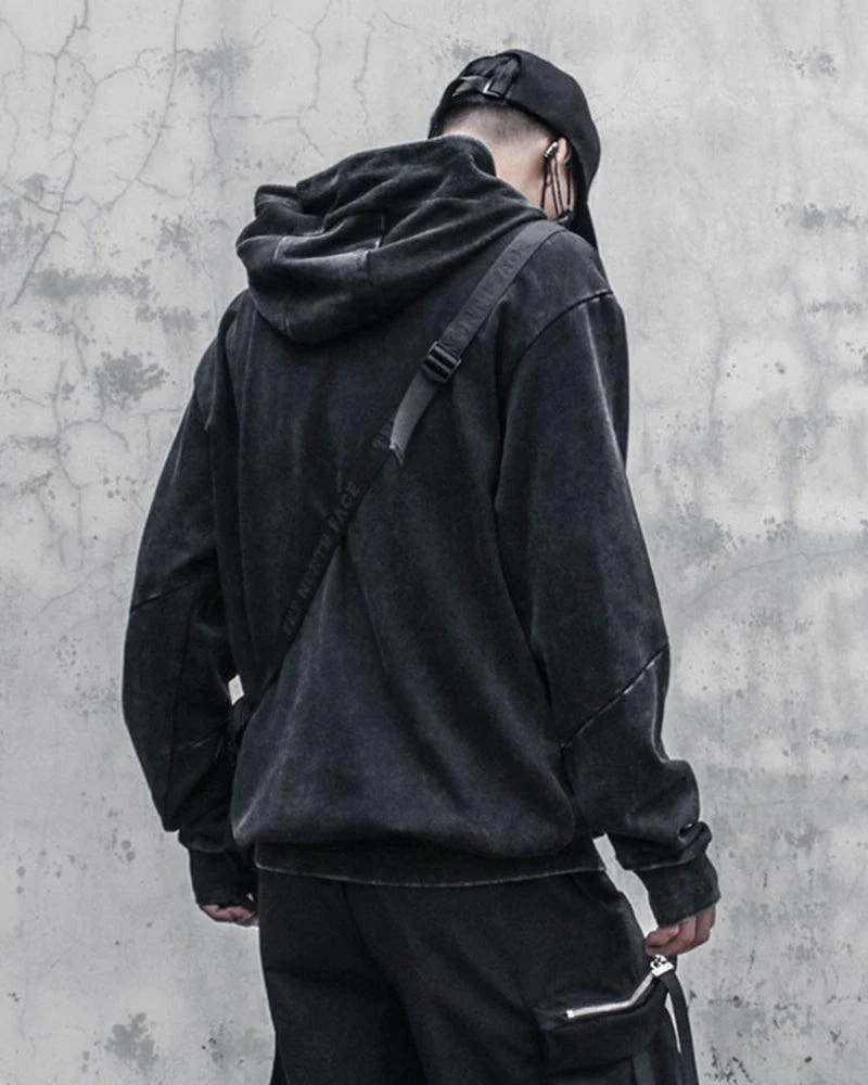 Streetwear Black Denim Hoodie