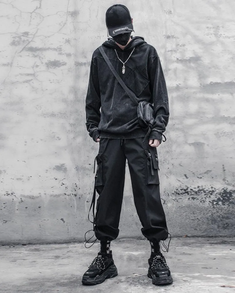 Streetwear Black Denim Hoodie