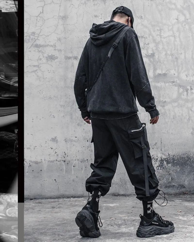 Streetwear Black Denim Hoodie