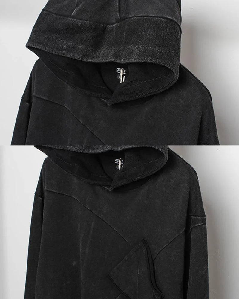 Streetwear Black Denim Hoodie