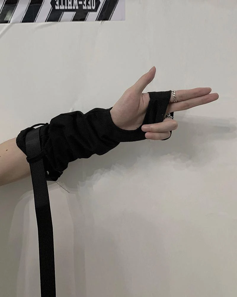 Forever Young Futuristic Buckle Gloves