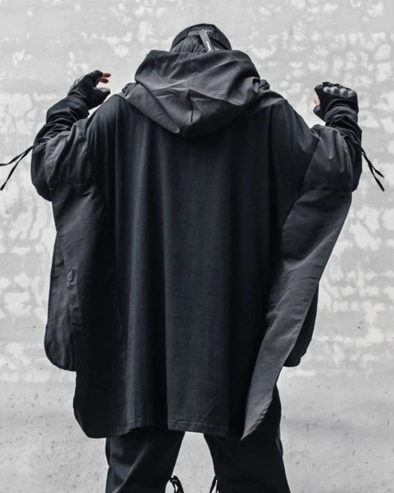 Futuristic Streetwear Ninja Cape Hoodie