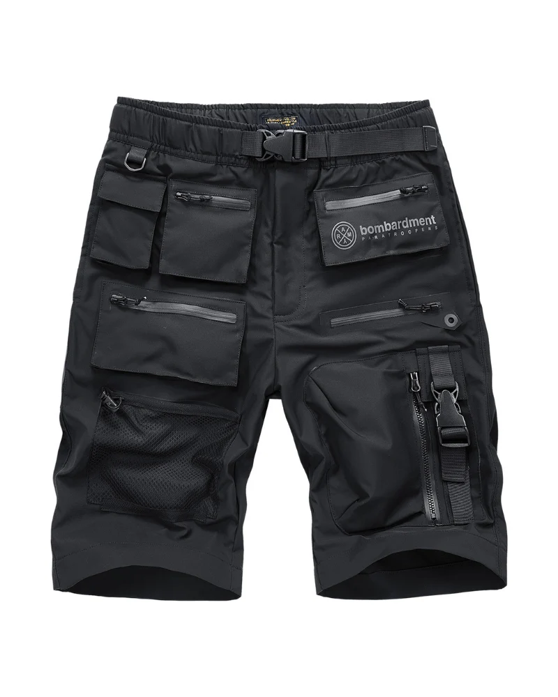 Functional Multi-Pocket Zip Cargo Shorts