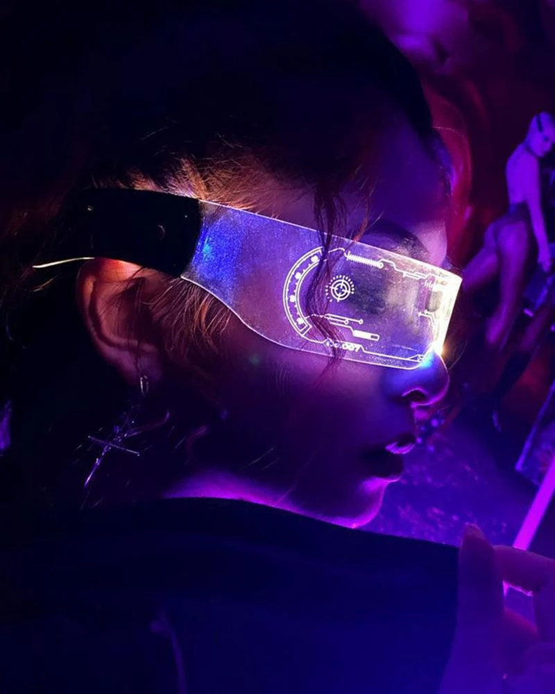 Cyberpunk 7 Colors Changing Flashing LED Glasses