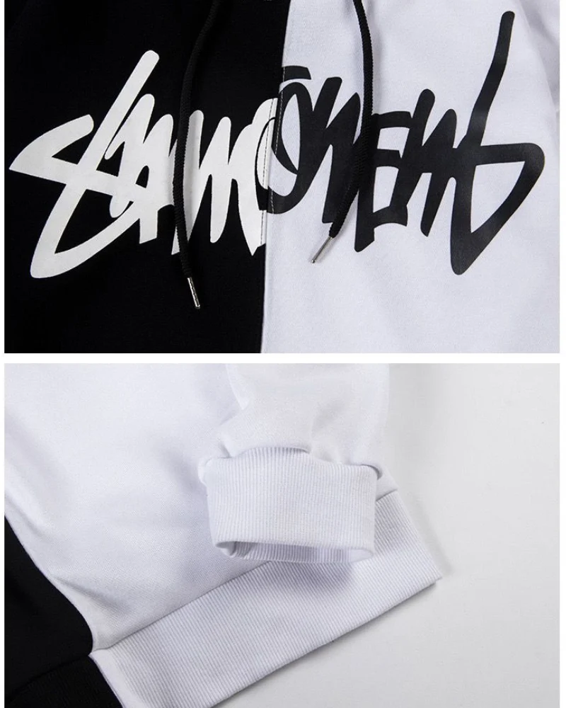 Techwear Claw Marks Black and White Hoodie