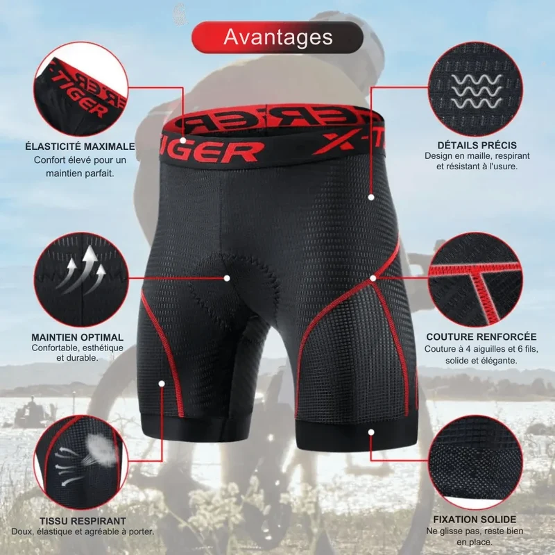 Sous-vêtement de Cyclisme avec Gel 5D - VeloShield™