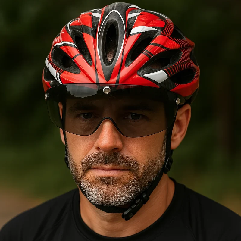 Casque de Vélo avec Visière Amovible et LED Intégrée – CycloGuard™