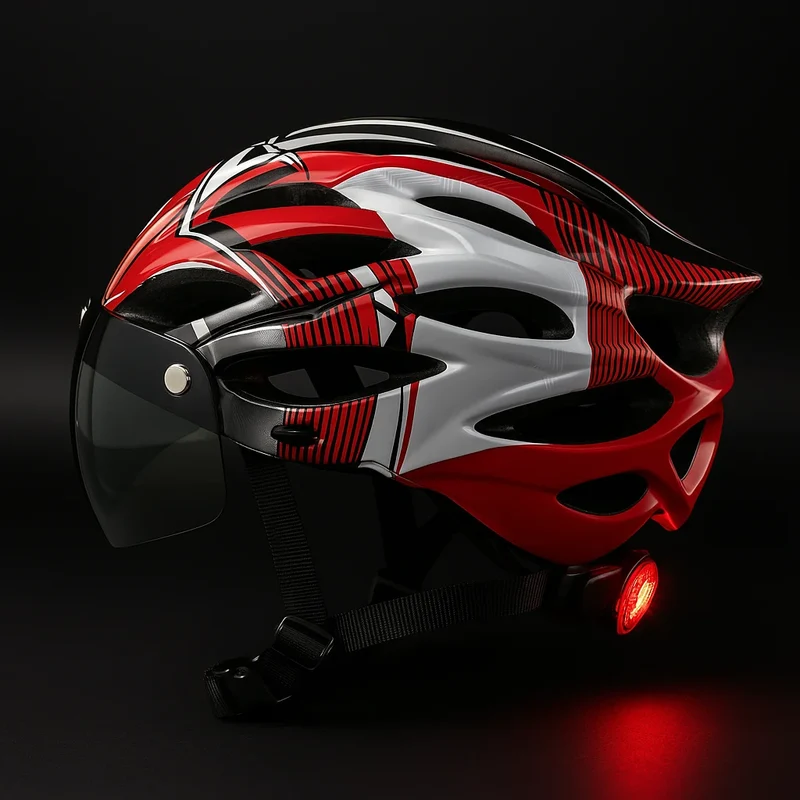 Casque de Vélo avec Visière Amovible et LED Intégrée – CycloGuard™
