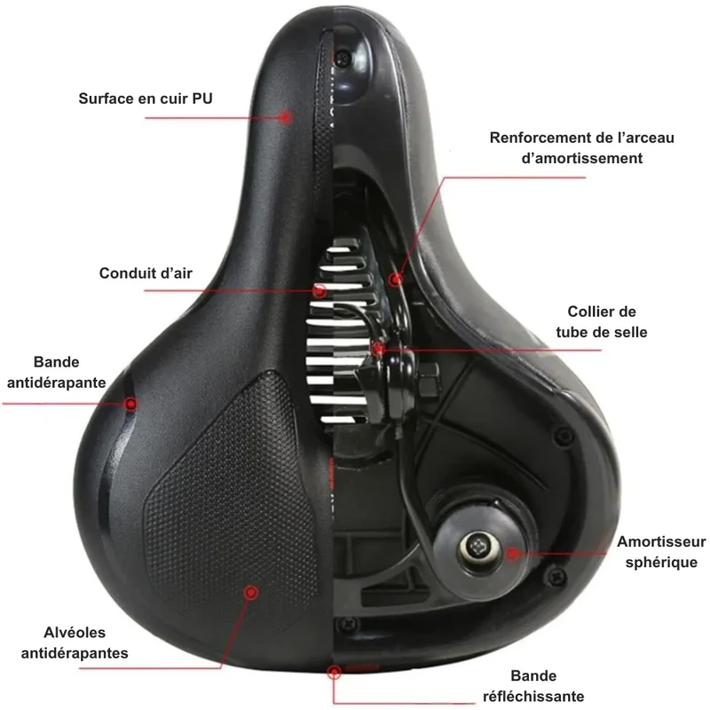 Selle de Vélo Confort - CycloSoft™