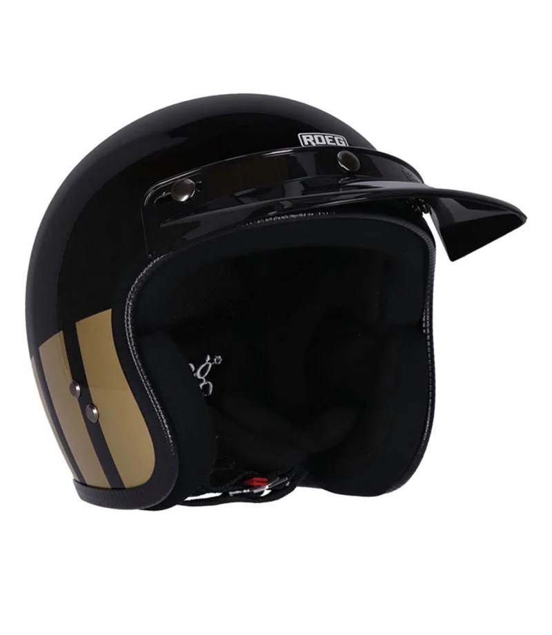Casco Vintage Omologato Roeg Carbonstone Gold