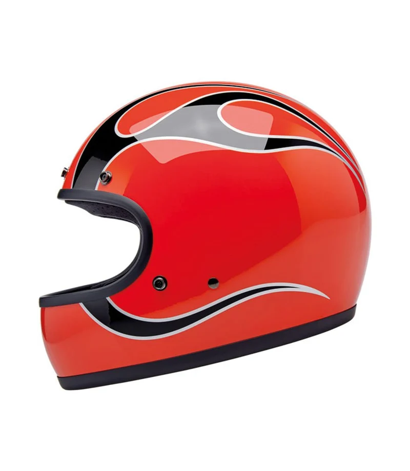 Casco Biltwell Gringo Comp Orange Flames