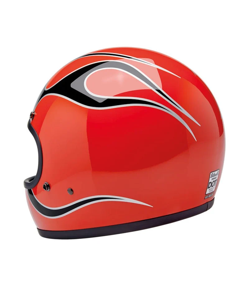 Casco Biltwell Gringo Comp Orange Flames