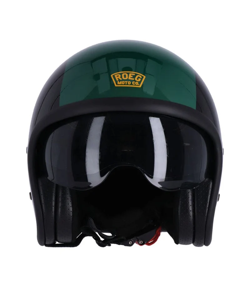 Casco Jet con Occhiali Roeg Sundown Vintage Nero Verde