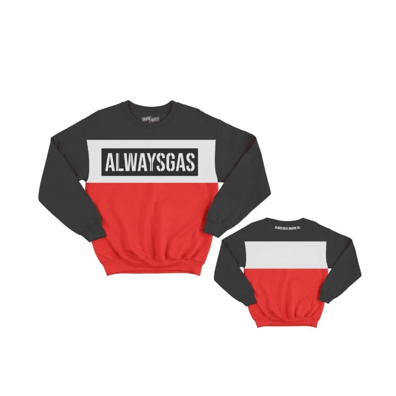 ALWAYS GAS TRICOLOR SUDADERA ROJO NEGRO BLANCO