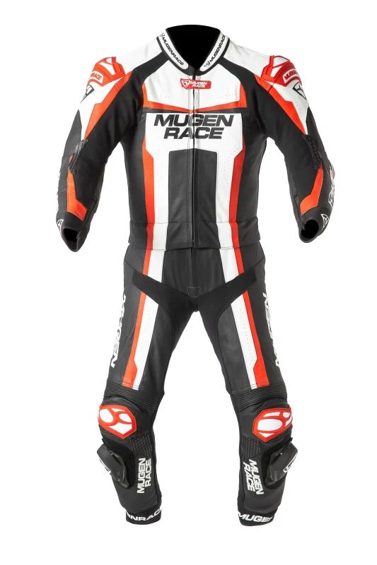 MUGENRACE MNR-1913 Ibrido Traje Cuero Negro Blanco Rojo