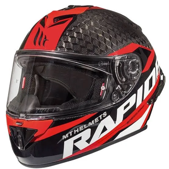 MT FF104PRO RAPIDE PRO CARBON CASCO DE MOTO C5 ROJO BRILLO