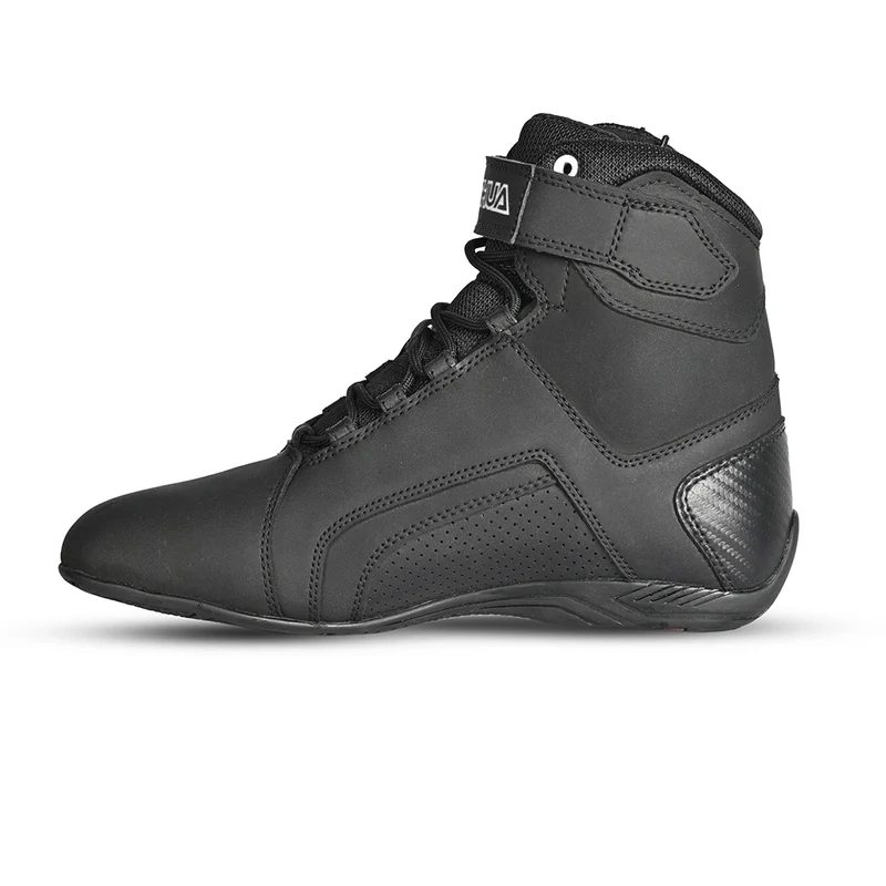 SHUA DUKE PRO BOTAS DE MOTO PIEL MUJER NEGRO BLANCO