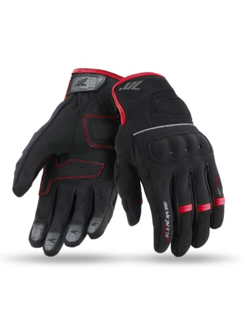 SEVENTY DEGREES SD-C43 INVIERNO GUANTE DE MOTO URBAN HOMBRE NEGRO ROJO