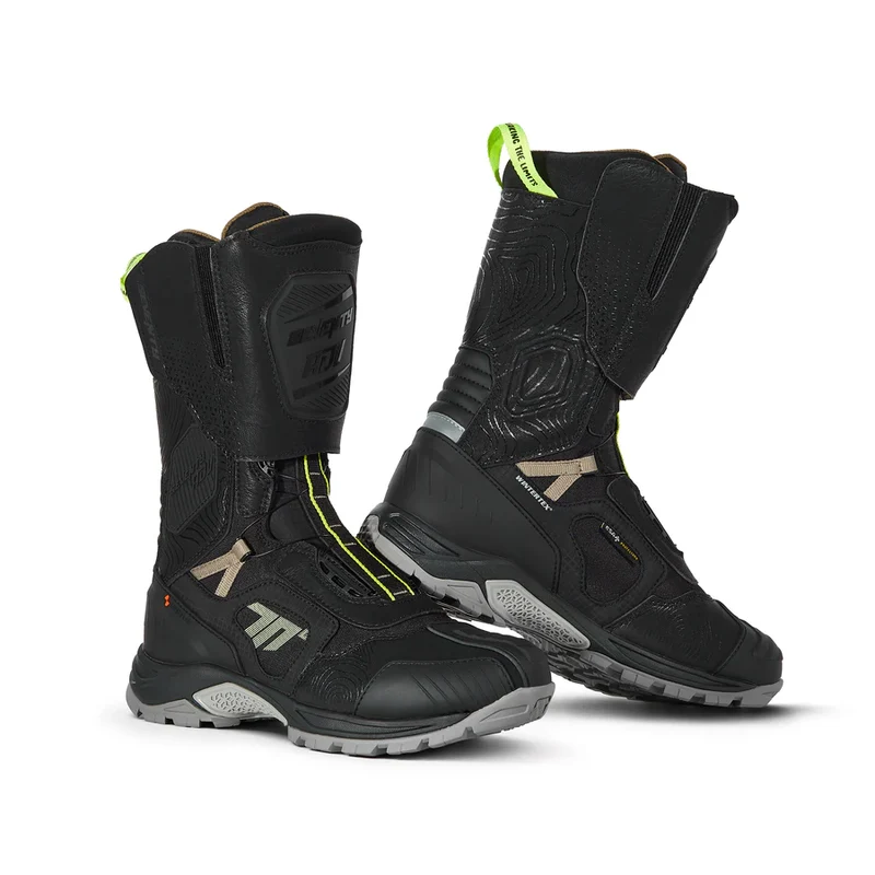SEVENTY DEGREES SD-BA6 STELVIO ALTA BOTAS DE MOTO NEGRO ARENA AMARILLO FLUOR