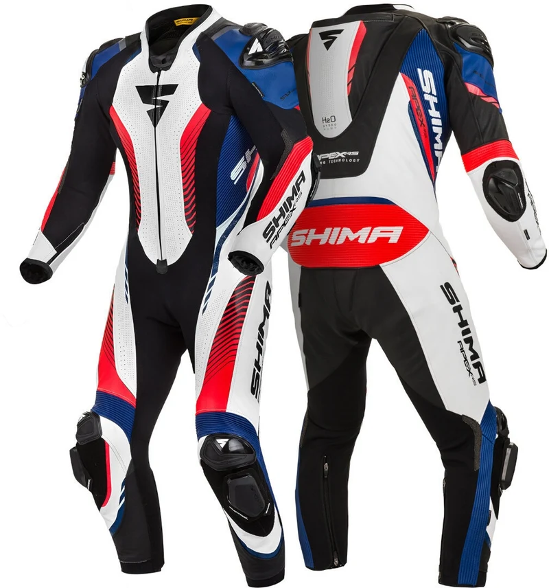 SHIMA APEX RS 1PC MONO DE MOTO 1PC BLANCO AZUL