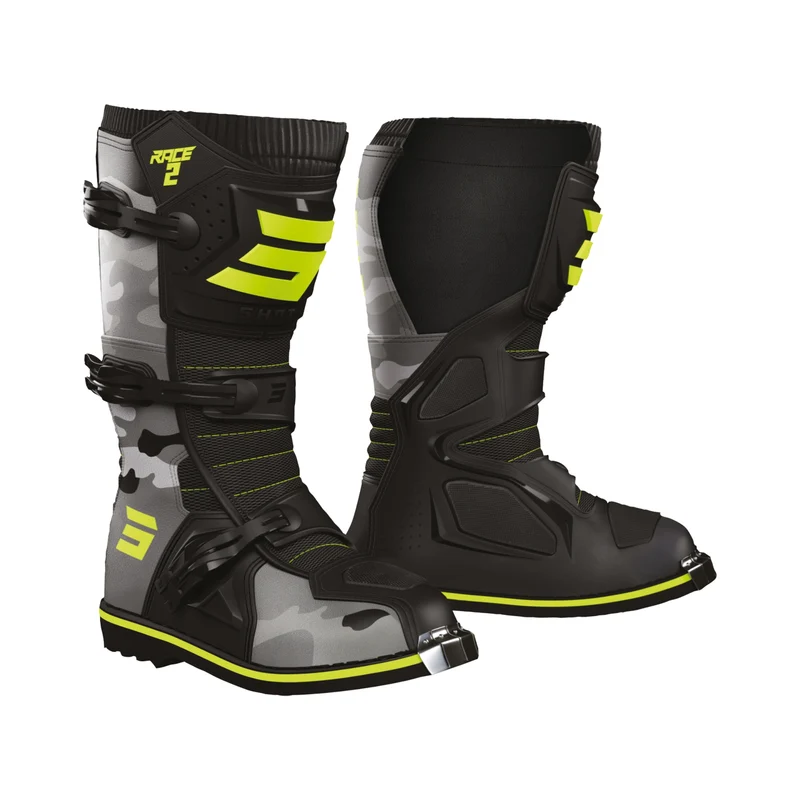 SHOT RACE 2 BOTAS DE MOTOCROSS KID NEGRO AMARILLO