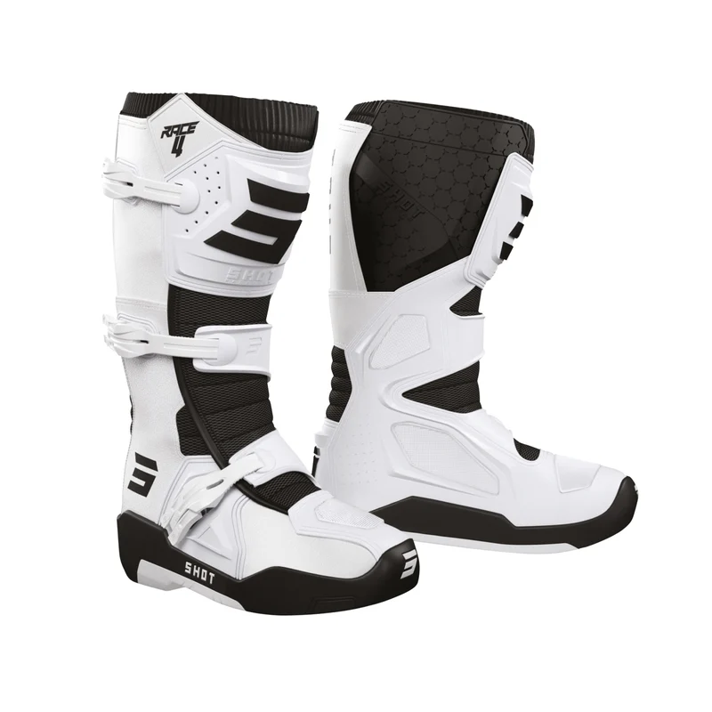 SHOT RACE 4 BOTAS DE MOTOCROSS WHITE BLACK