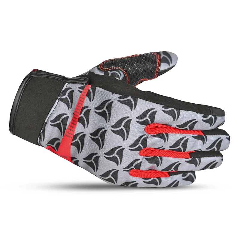 R-TECH LEOPARD TEXTIL GUANTE DE MOTO NEGRO ROJO