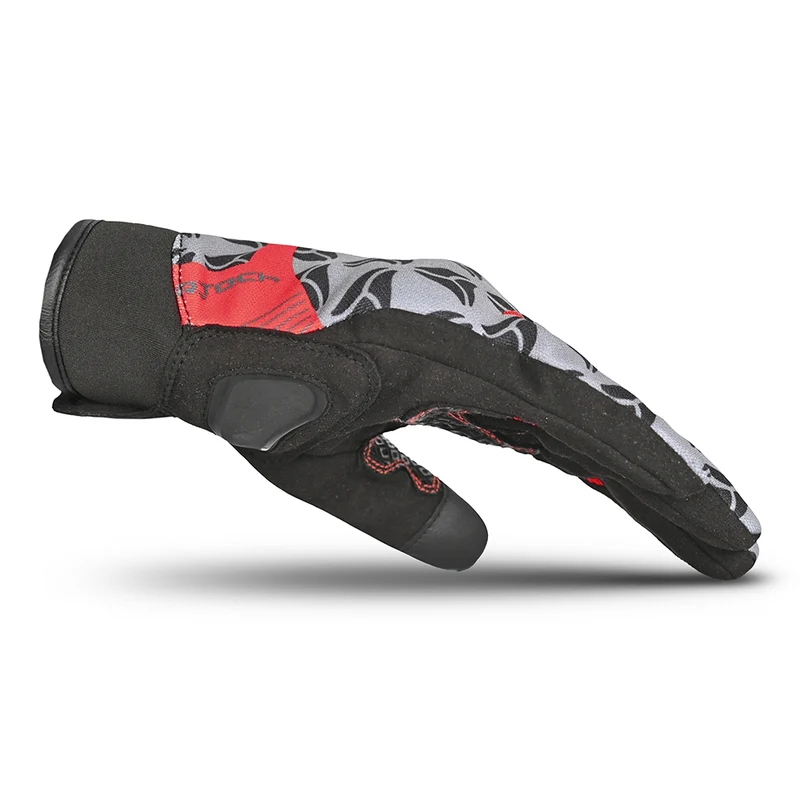 R-TECH LEOPARD TEXTIL GUANTE DE MOTO NEGRO ROJO
