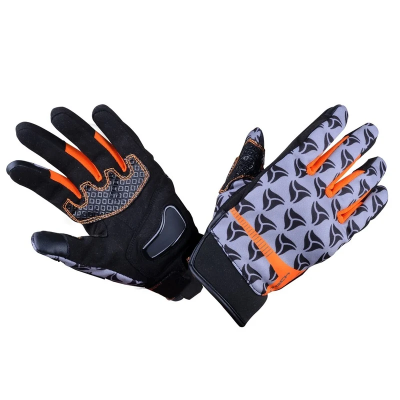 R-TECH LEOPARD TEXTIL GUANTE DE MOTO NEGRO NARANJA