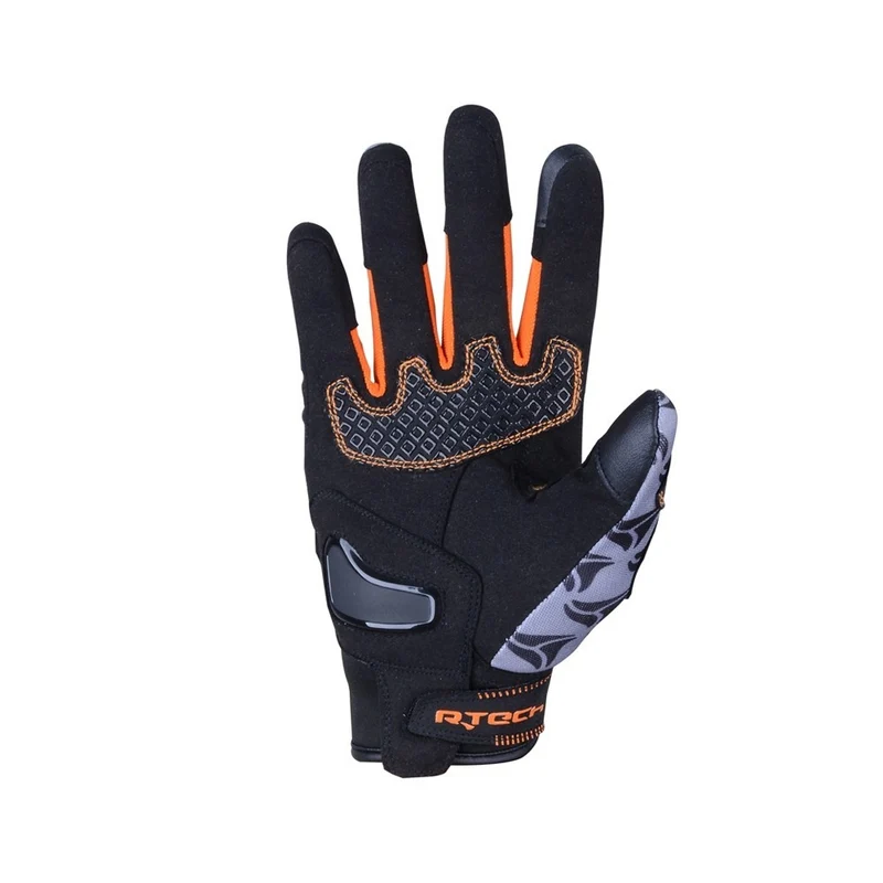 R-TECH LEOPARD TEXTIL GUANTE DE MOTO NEGRO NARANJA