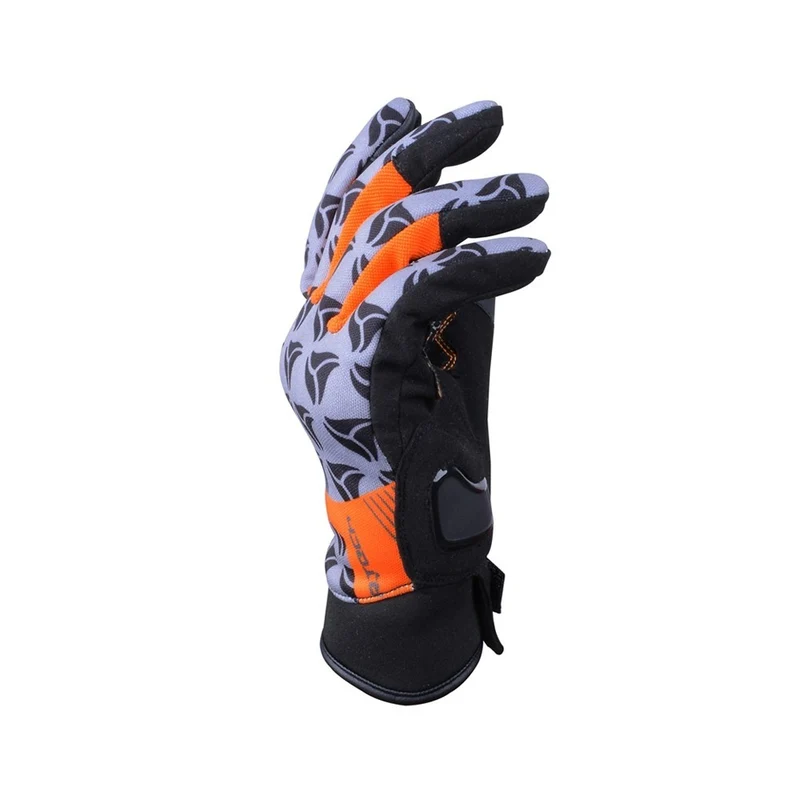R-TECH LEOPARD TEXTIL GUANTE DE MOTO NEGRO NARANJA