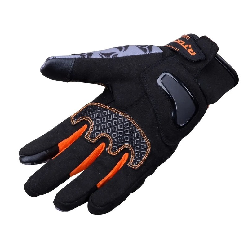 R-TECH LEOPARD TEXTIL GUANTE DE MOTO NEGRO NARANJA