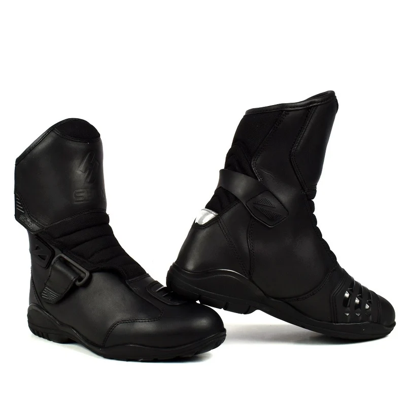 SHUA HUB WP BOTAS DE MOTO PIEL NEGRO