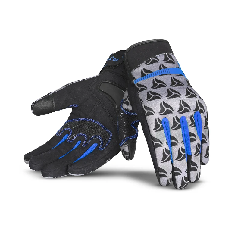 R-TECH LEOPARD TEXTIL GUANTE DE MOTO NEGRO AZUL