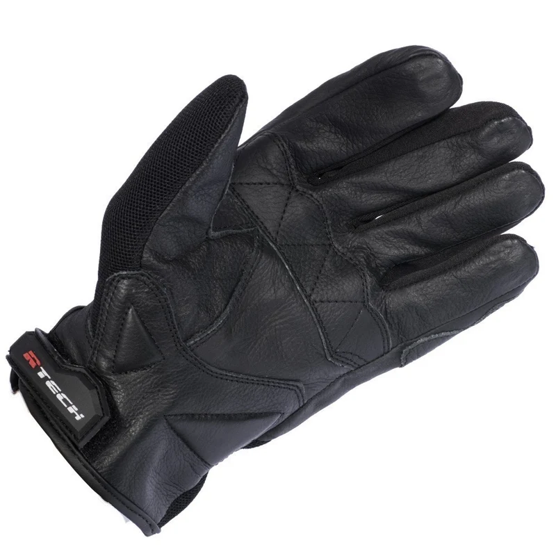 R-TECH VIBO PIEL GUANTE DE MOTO NEGRO ROJO