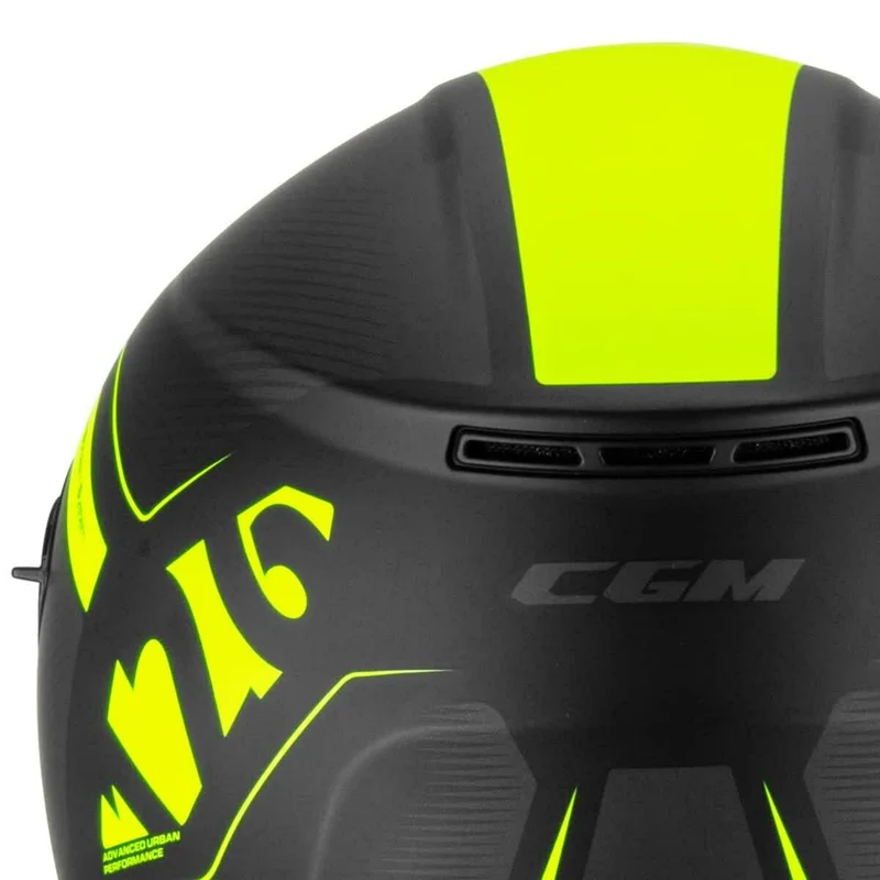 CGM 126G IPER CITY Casco Jet De Moto Negro Amarillo Flouro