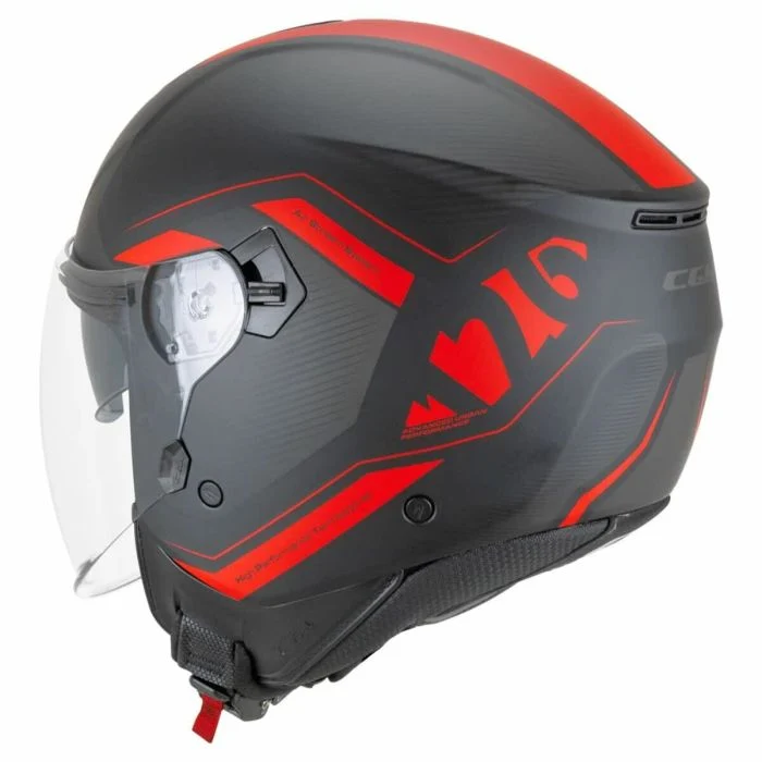 CGM 126G IPER CITY Casco Jet De Moto Negro Rojo Opaco