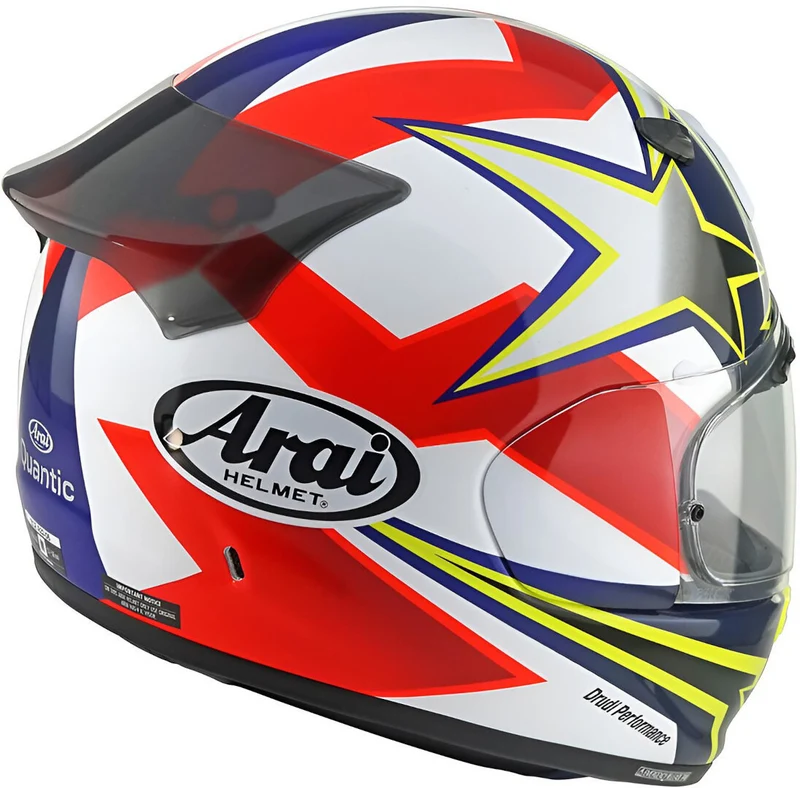 ARAI QUANTIC STAR & STRIPES CASCO INTEGRAL ROJO BLANCO AZUL AMARILLO FLUOR