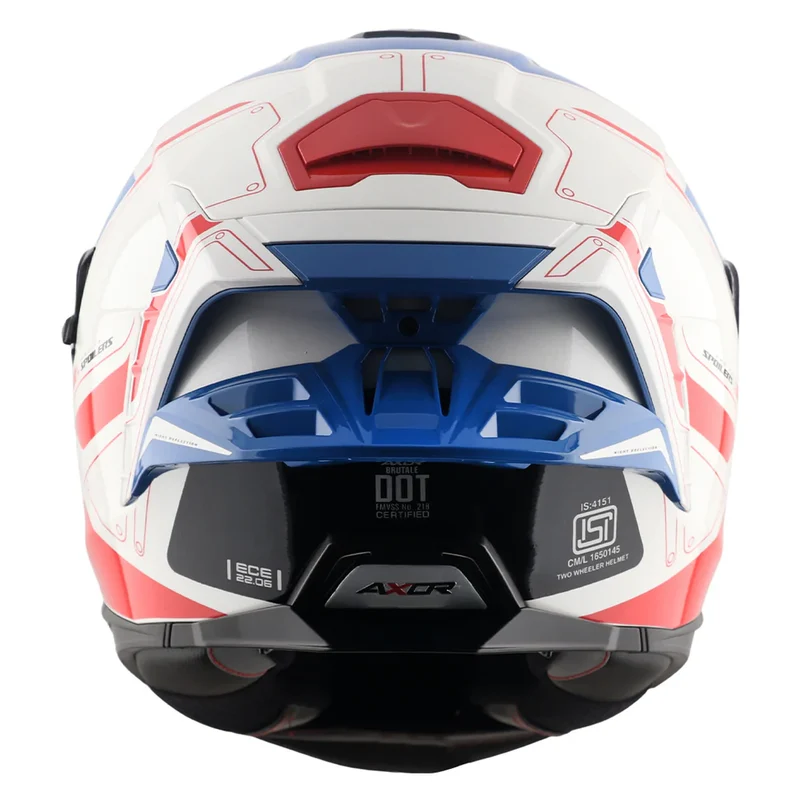 AXOR BRUTALE RYDEN CASCO INTEGRL DE MOTO BLANCO ROJO