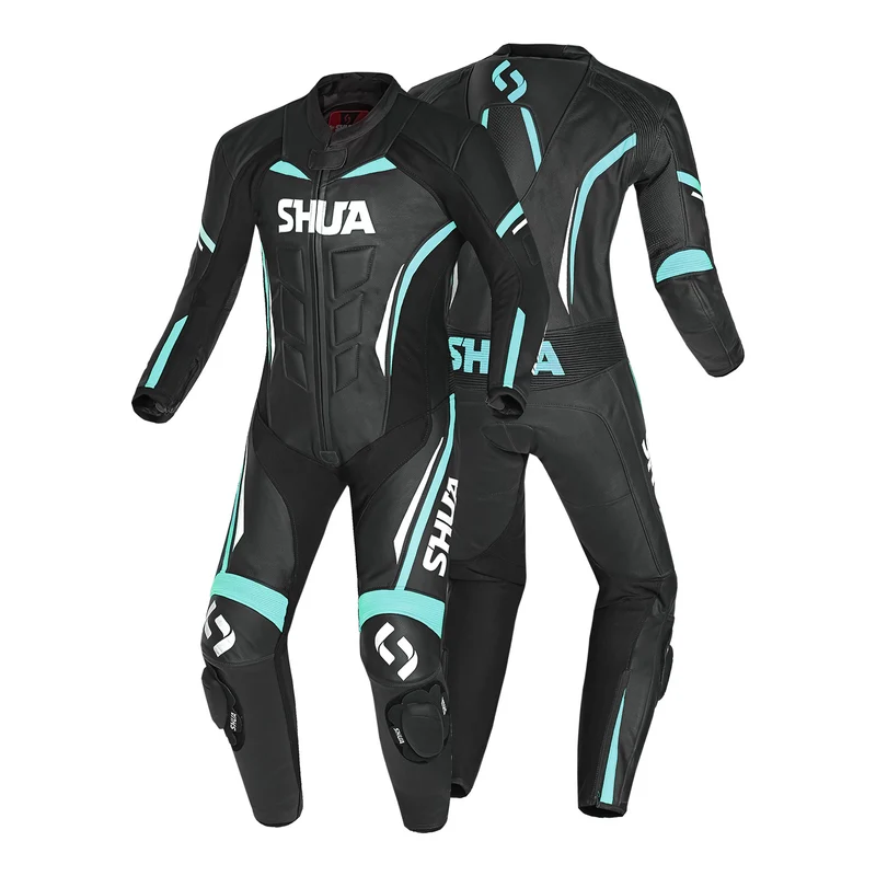 SHUA INFINITY 1PC MONO DE MOTO MUJER NEGRO BLANCO TURQUISE