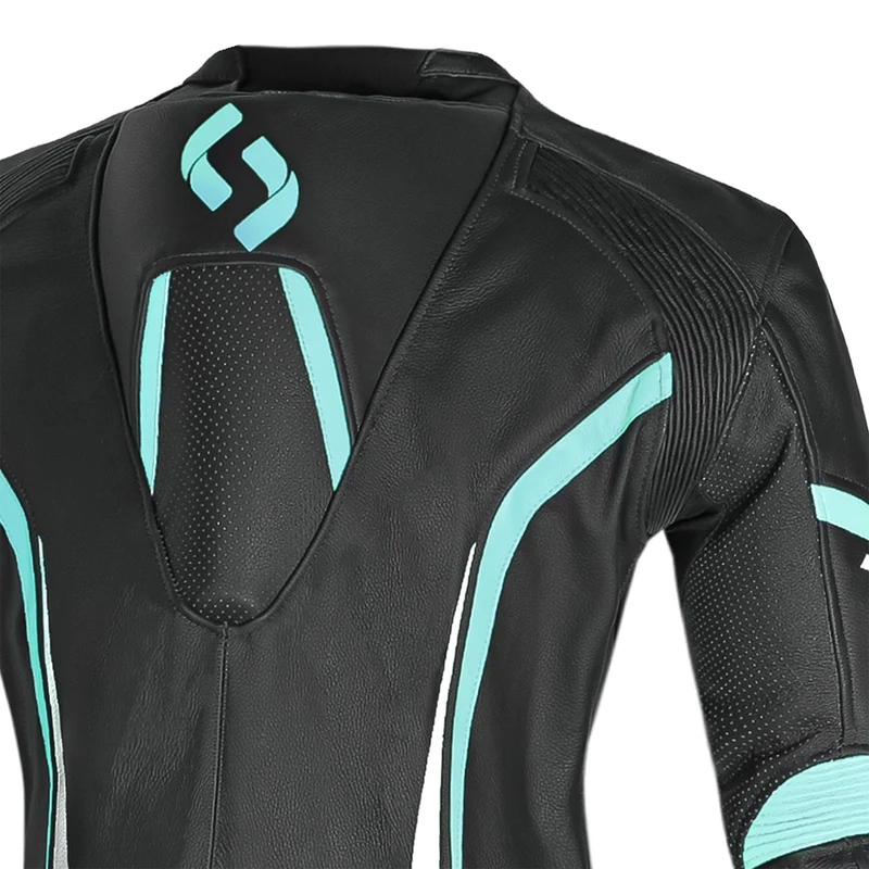 SHUA INFINITY 1PC MONO DE MOTO MUJER NEGRO BLANCO TURQUISE