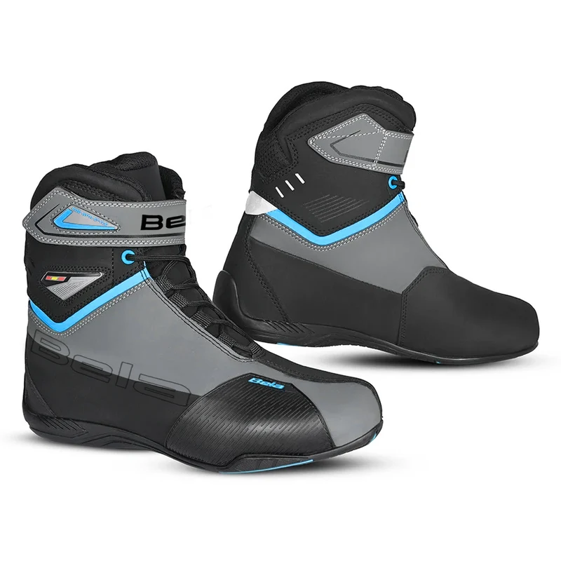 BELA BLAZE LADY BOTAS DE MOTO PIEL NEGRO GRIS TURQUOISE