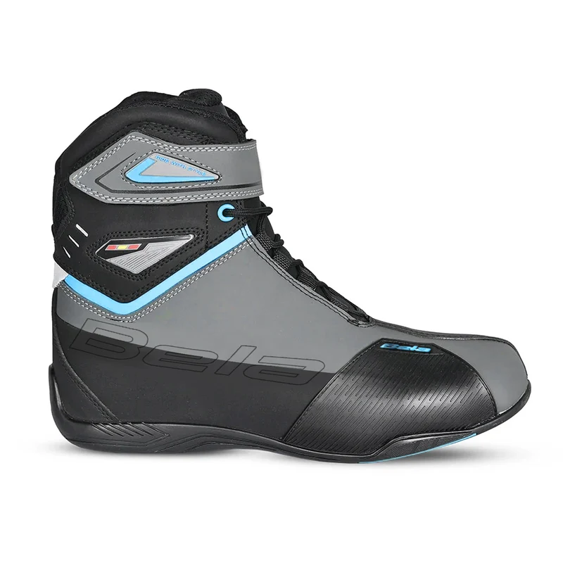 BELA BLAZE LADY BOTAS DE MOTO PIEL NEGRO GRIS TURQUOISE